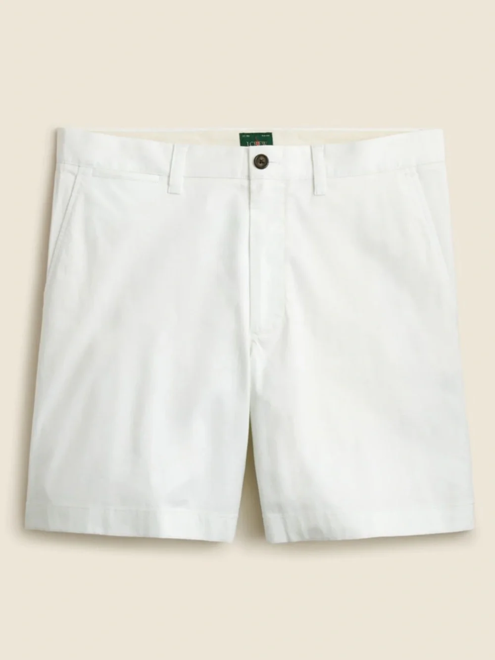 NEW J. Crew Cotton Flat Front 9” Inseam Preppy White Shorts, Size 36